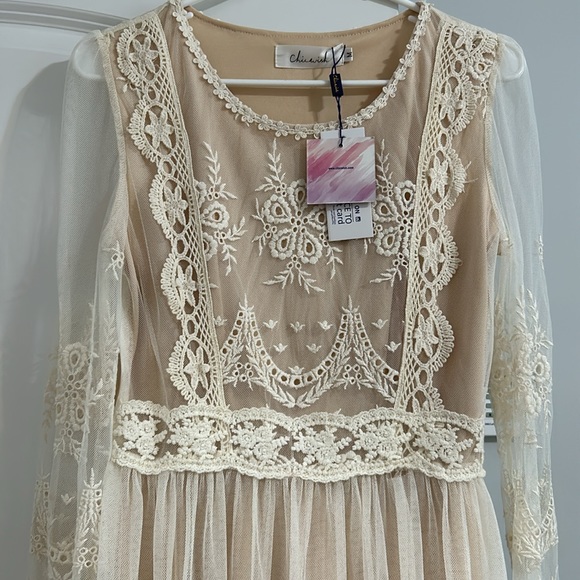 Chickens lace dress nude size M fits a 6 - Picture 5 of 11